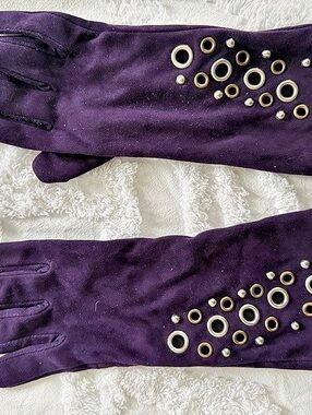 Purple Embellished Gloves